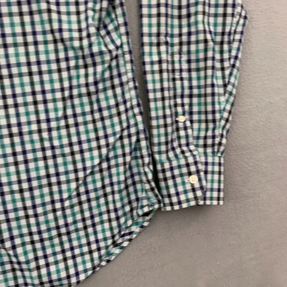 Bonobos Button Shirt Mens Large Slim Fit Stretch Gingham Plaid Long Sleeve